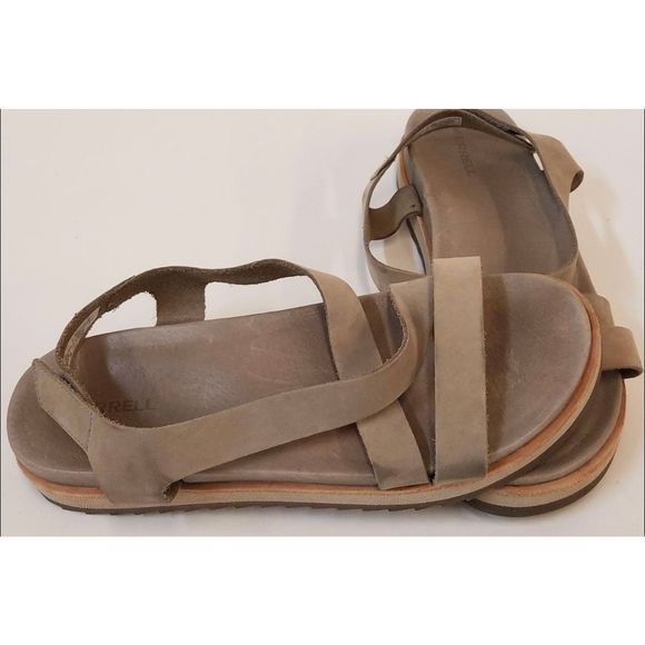 Merrell Juno Womens Backstrap Sandals Beige Tan Gray Size 8 - Picture 1 of 6